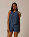 Carve Designs W Lou Linen Tank CAPTAIN CHAMBRAY