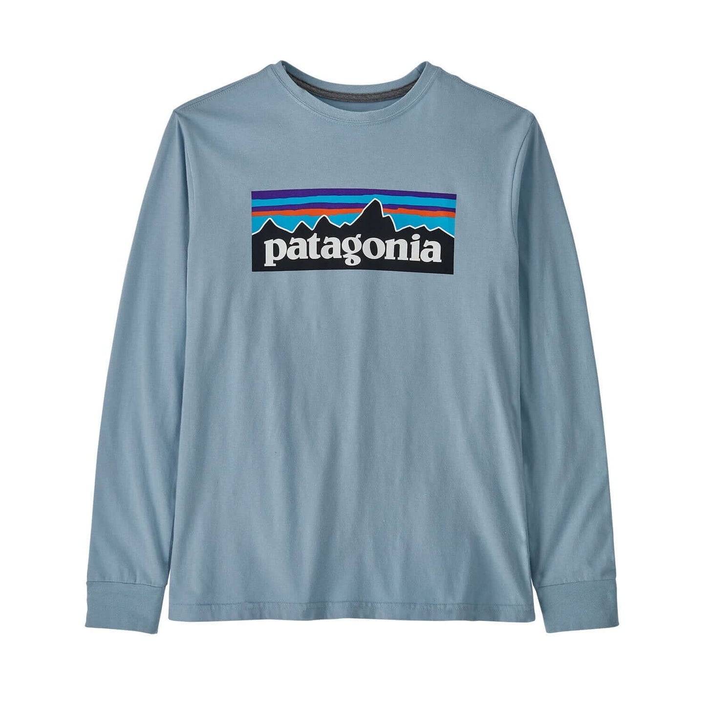 Patagonia K LS Regenerative P-6 Logo Tee STEAM BLUE