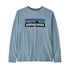 Patagonia Kid's LS Regenerative P-6 Logo Tee STEAM BLUE