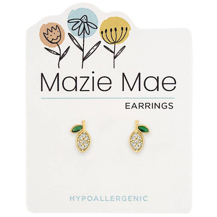 Mazie Mae CZ Lemon Studs GOLD