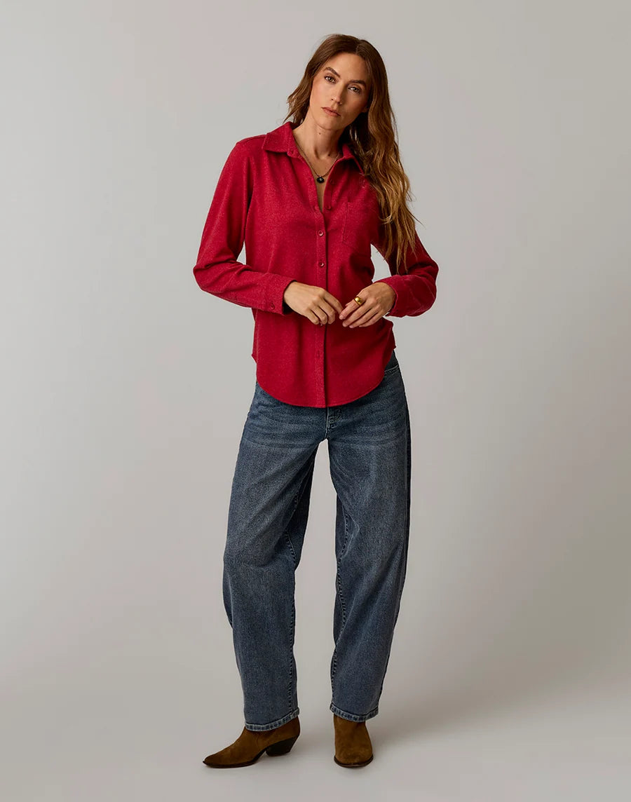 Carve Designs W Fairbanks Supersoft Shirt DEEP ROUGE HEATHER