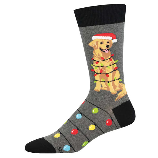 Socksmith M Dog Gone Lights CHARCOAL