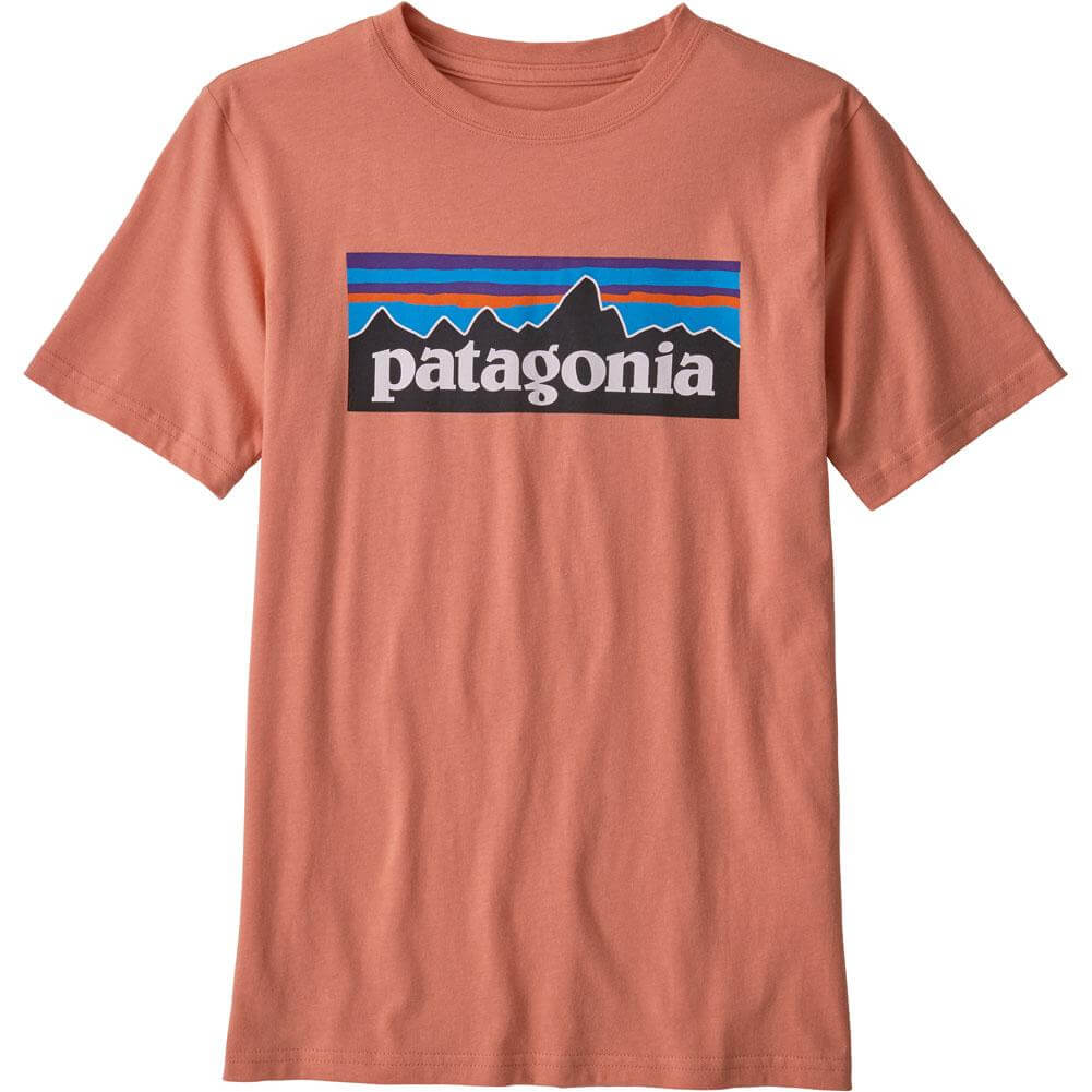 Patagonia Kids Regenerative P-6 Logo Tee MELLOW MELON