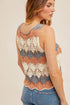 Hem & Thread W Crochet Knit Tank DUSTY BLUE MULTI