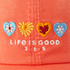 Life is Good Sunwashed Chill 365 Hearts MANGO ORANGE