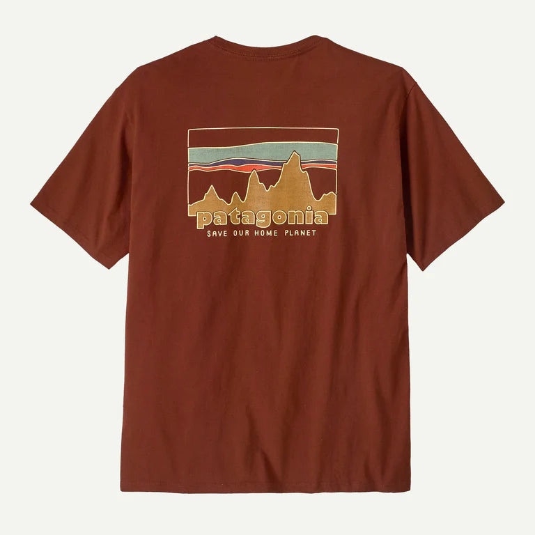 Patagonia M SS Skyline Stencil Organic Tee DRIED VANILLA
