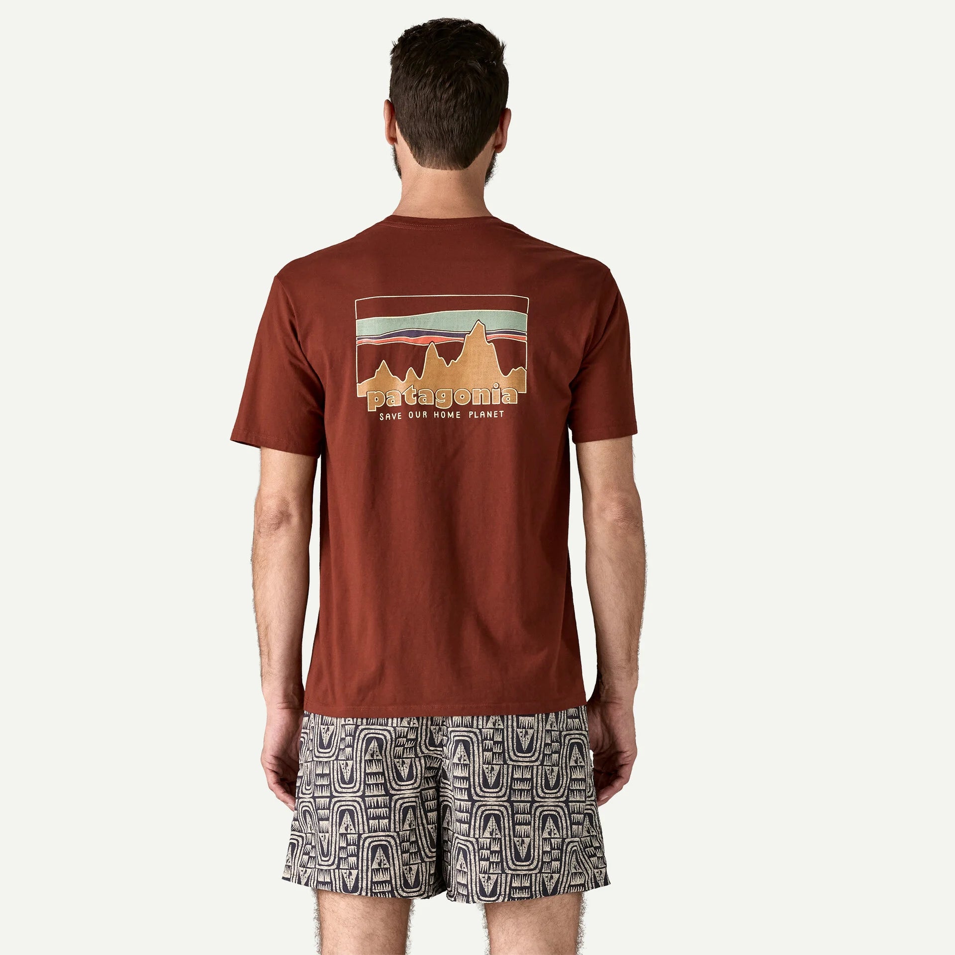 Patagonia M SS Skyline Stencil Organic Tee DRIED VANILLA