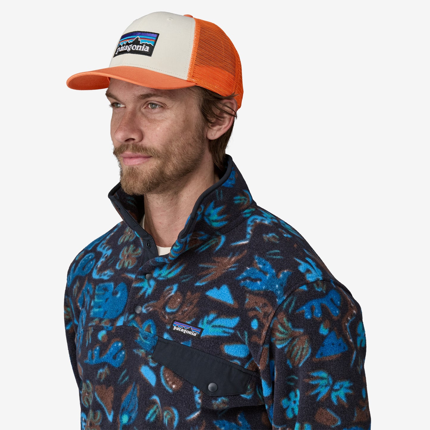 Patagonia P-6 Logo Trucker WHITE/REDTAIL RUST