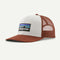 Patagonia P-6 Logo Trucker Hat WHITE / RUSTY RED