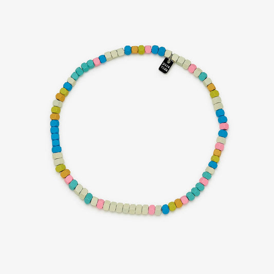 Pura Vida Bahama Bead Stretch Anklet SILVER