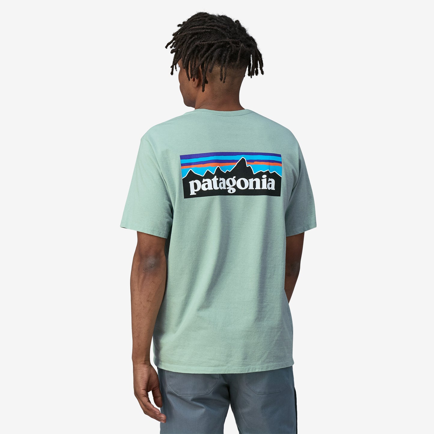 Patagonia M SS P-6 Logo Resposibilitee WISPY GREEN