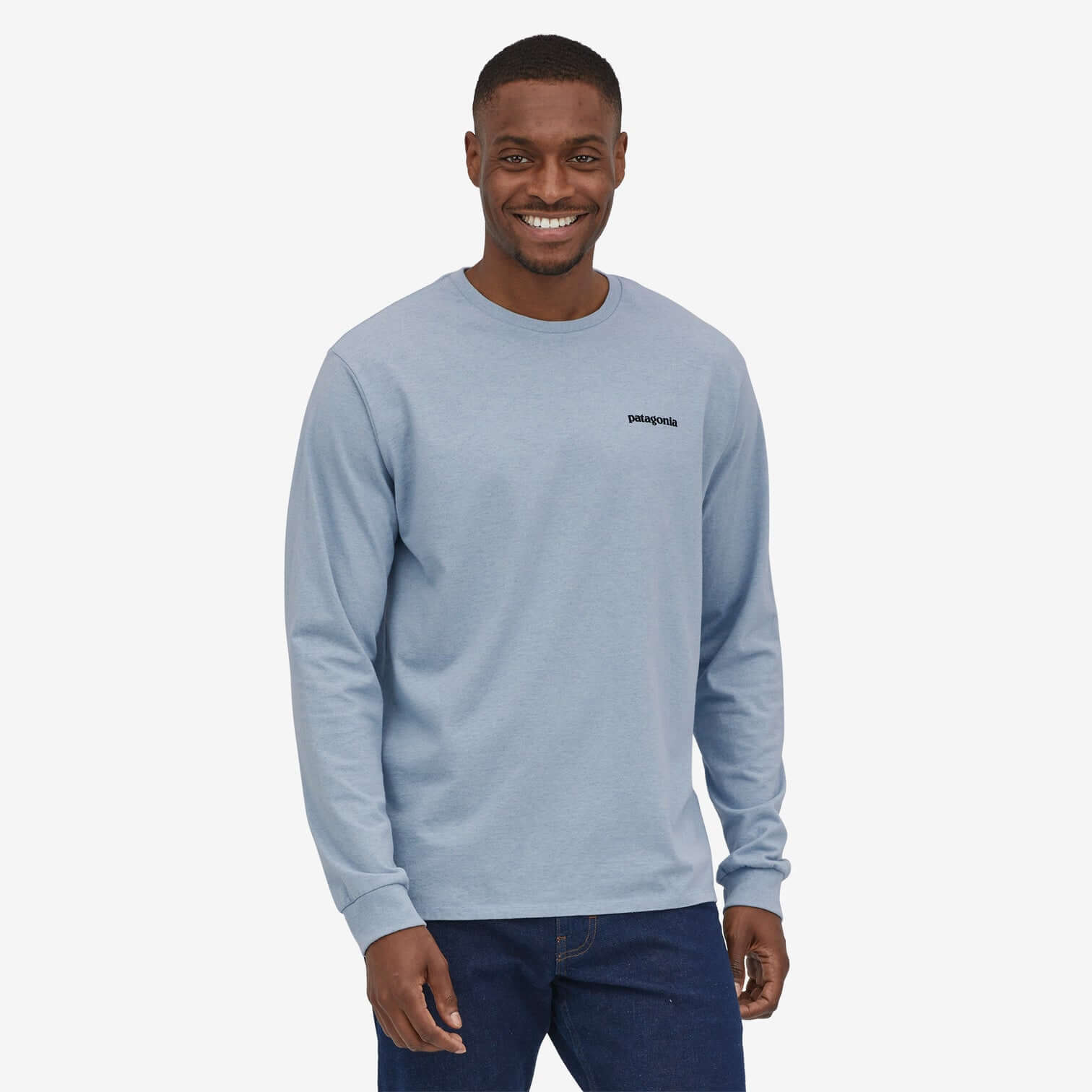 Patagonia M LS P-6 Logo Responsibili-Tee STEAM BLUE