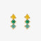 Pura Vida 3 Stone Stud Earrings GOLD