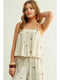 Miou Muse W Embroidered Gauze Crop Top BEIGE