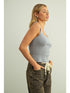 Miou Muse W Ribbed Knit Tank Top CLOUD BLUE