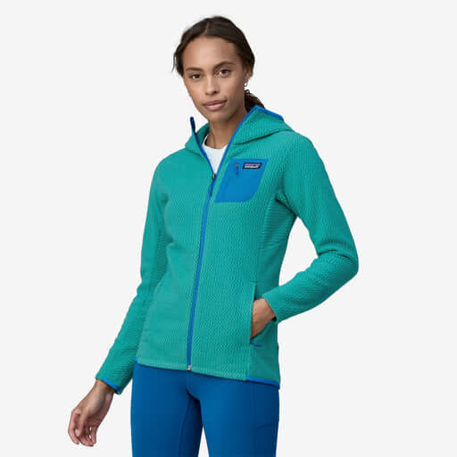 PATAGONIA Womens R1 Jacket Fleece purchases Full Thin Zip Top Sky Blue Size Small