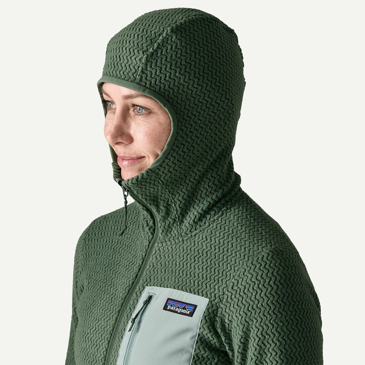 Patagonia W R1 Air Fleece Full Zip Hoody CANOPY GREEN