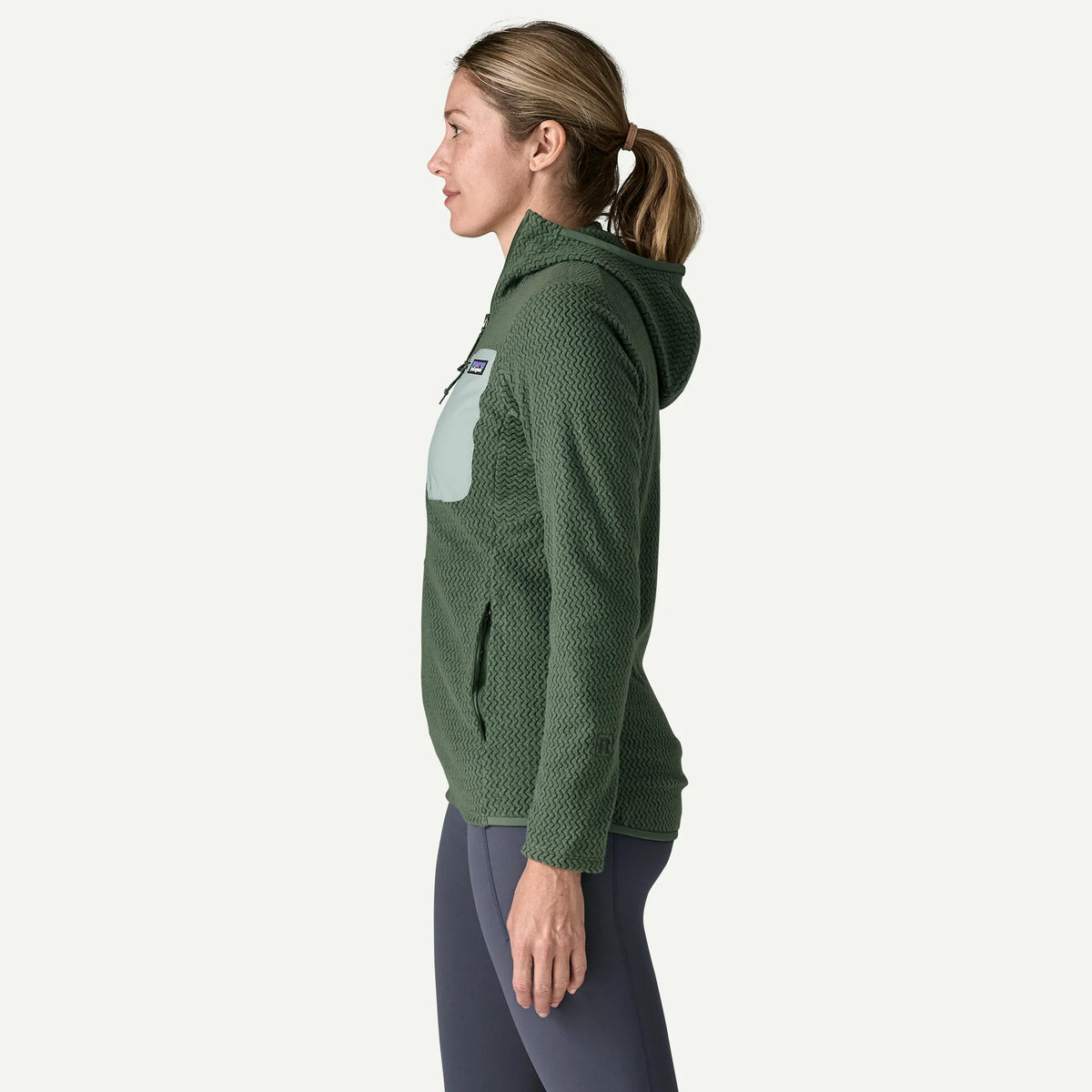 Patagonia W R1 Air Fleece Full Zip Hoody CANOPY GREEN