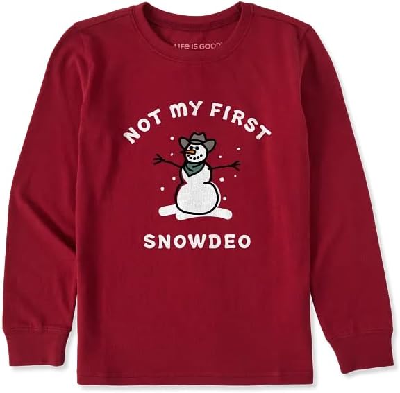 Life is Good Kids LS Crusher Not My First Snowdeo ADIRONDACK RED