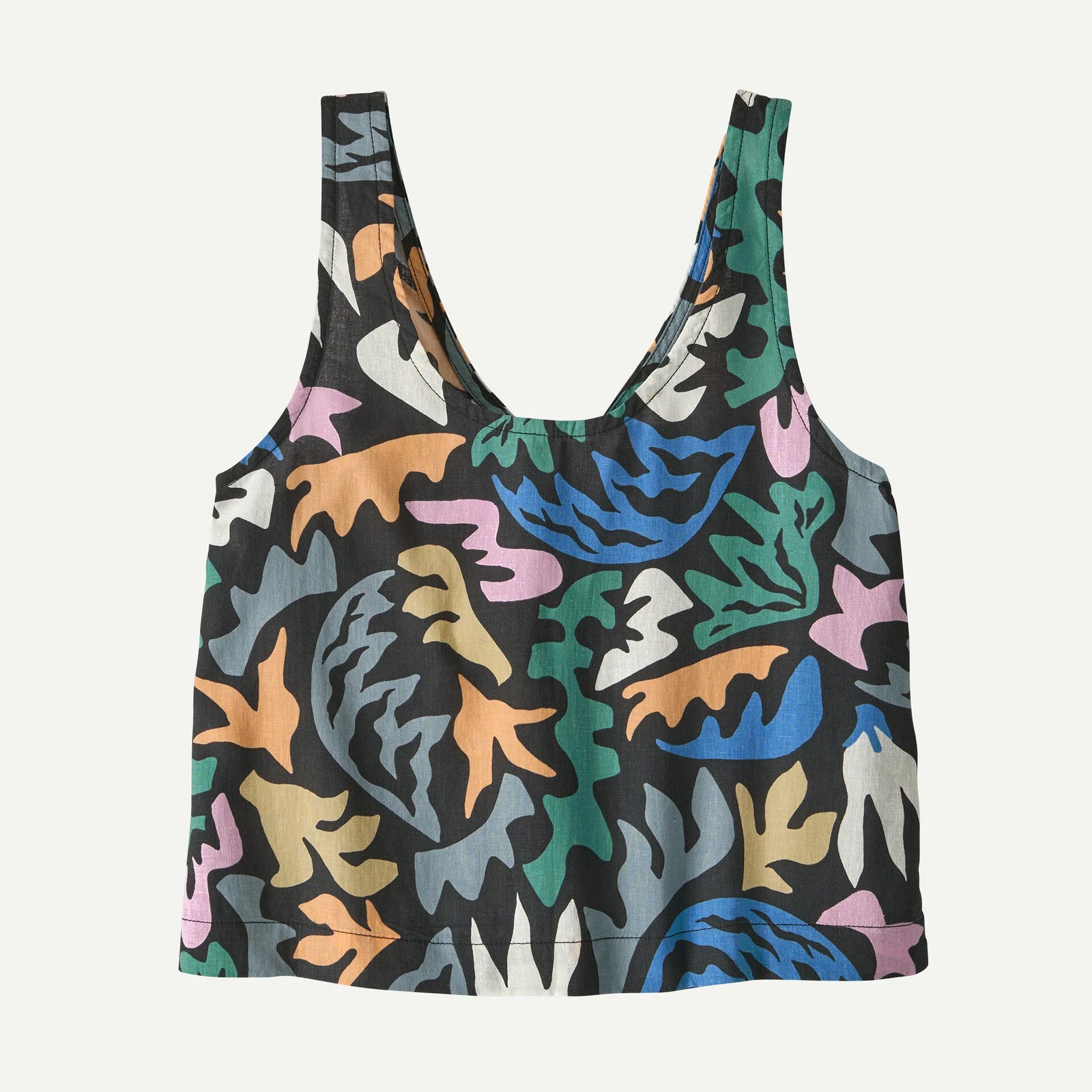 Patagonia W Garden Island Top ABSTRACT KALEIDOSCOPE BLACK