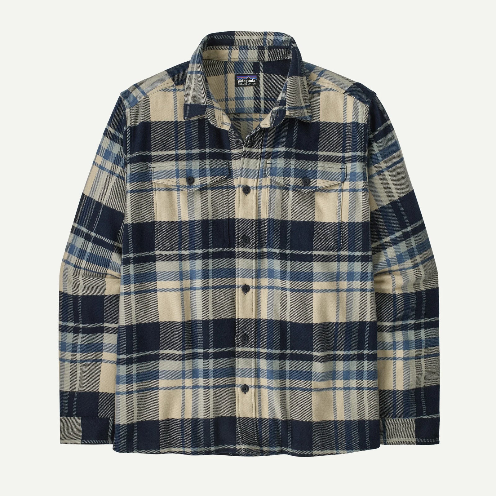 Patagonia M Fjord Flannel HIBERNATE SUNKEN BLUE
