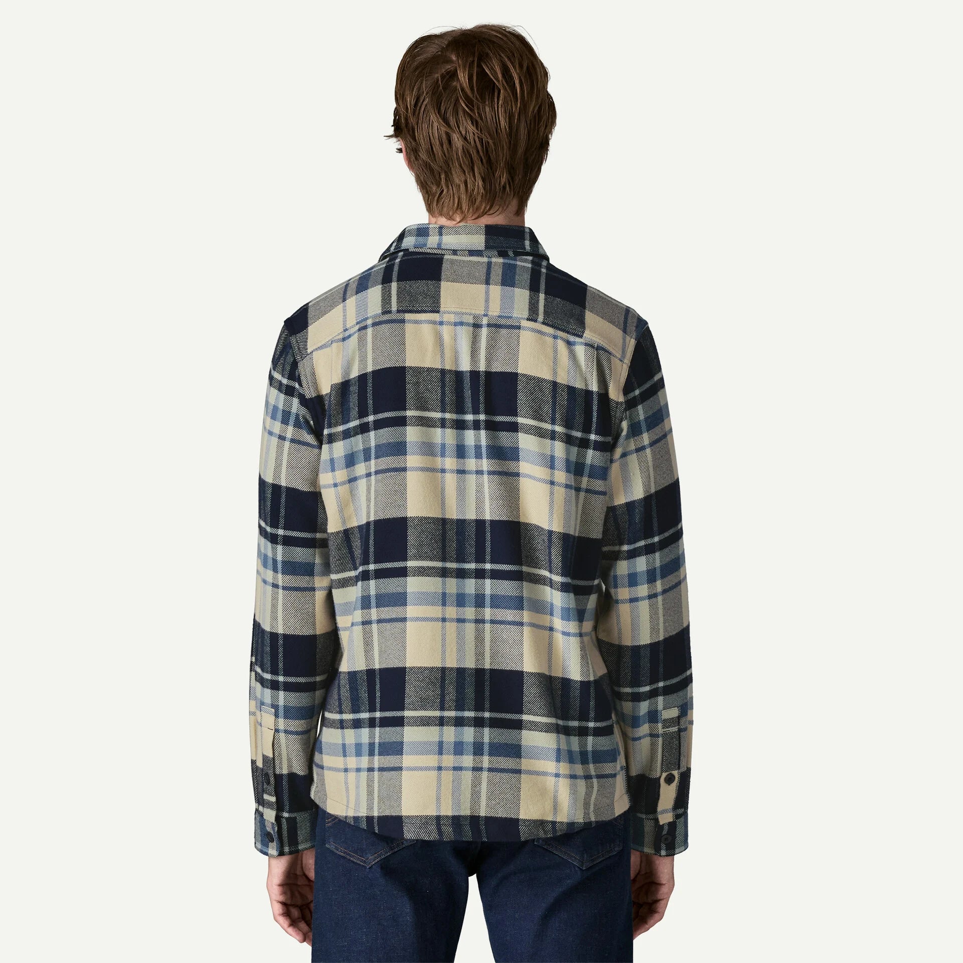 Patagonia M Fjord Flannel HIBERNATE SUNKEN BLUE