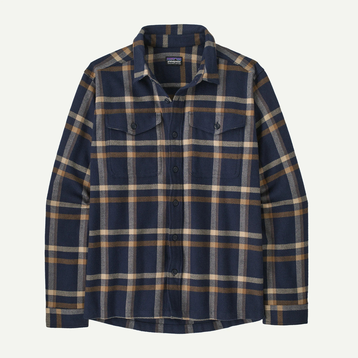 Patagonia M LS Fjord Flannel Shirt CROSSING: NEW NAVY