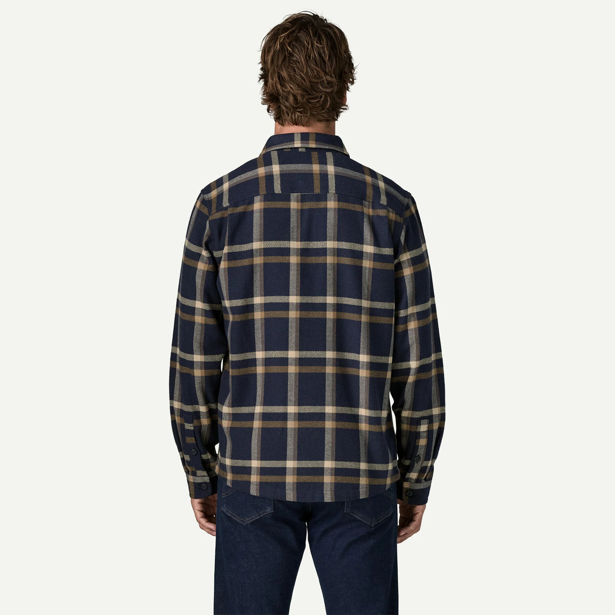 Patagonia M LS Fjord Flannel Shirt CROSSING: NEW NAVY