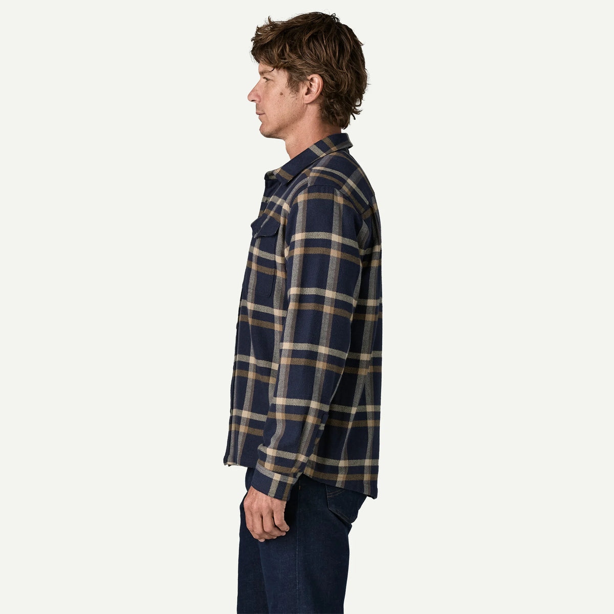 Patagonia M LS Fjord Flannel Shirt CROSSING: NEW NAVY