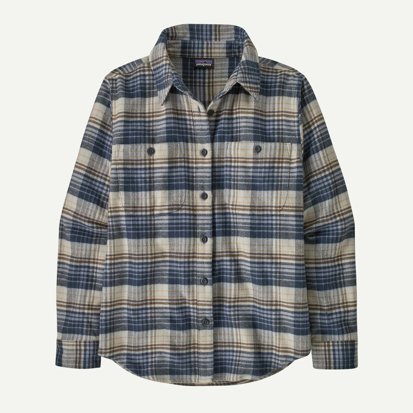 Patagonia W Fjord Flannel RIVER PLAID BARNACLE BLUE