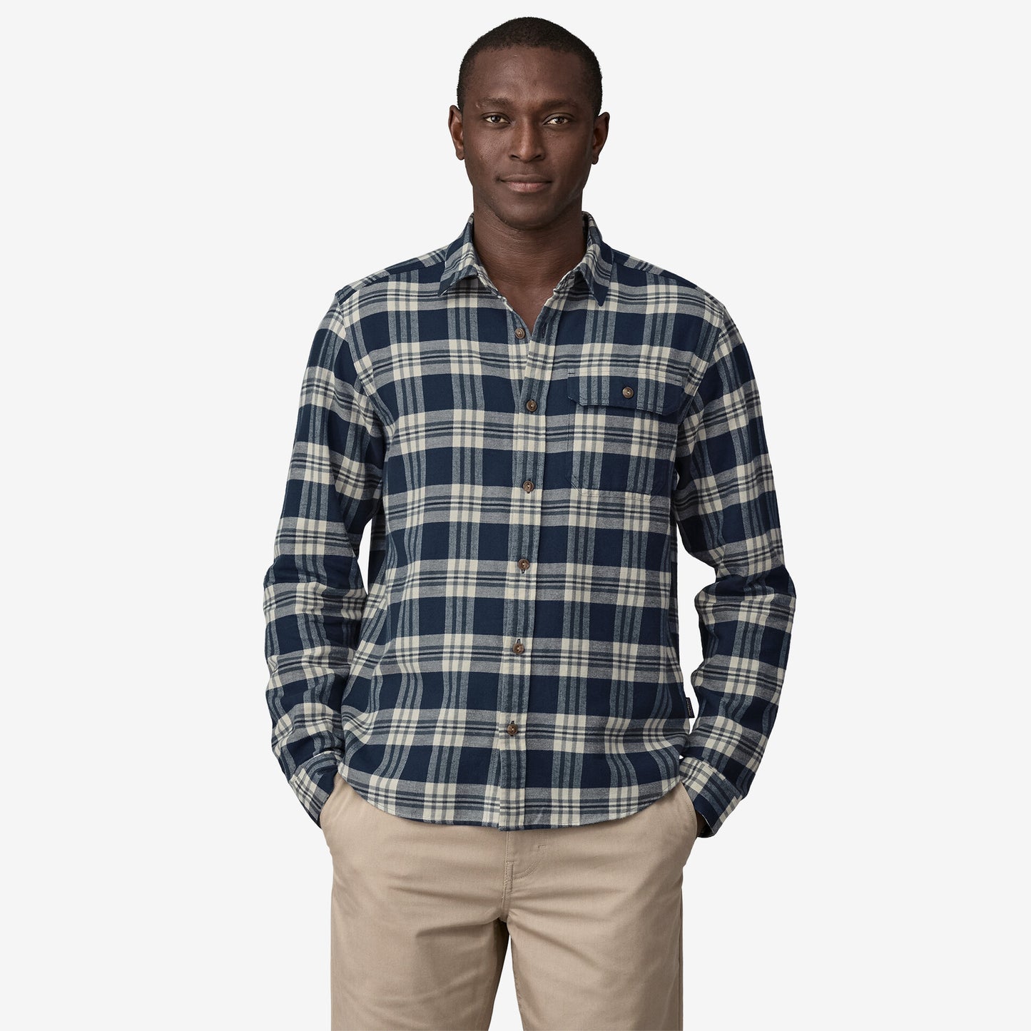 Patagonia M LW Fjord Flannel Shirt BASE CAMP NEW NAVY