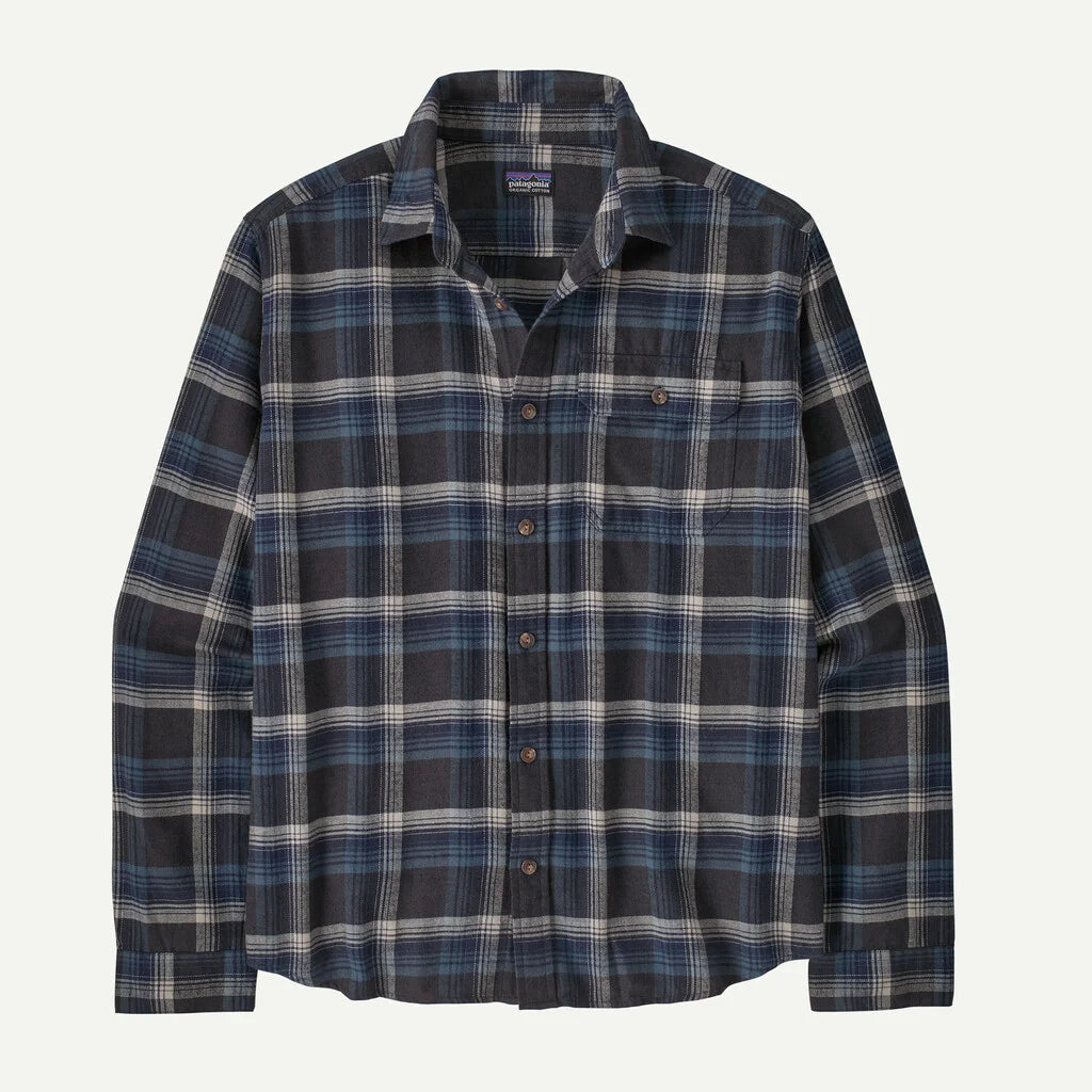 Patagonia M LS LW Fjord Flannel COZY CABIN INK BLACK