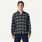 Patagonia M LS LW Fjord Flannel COZY CABIN INK BLACK