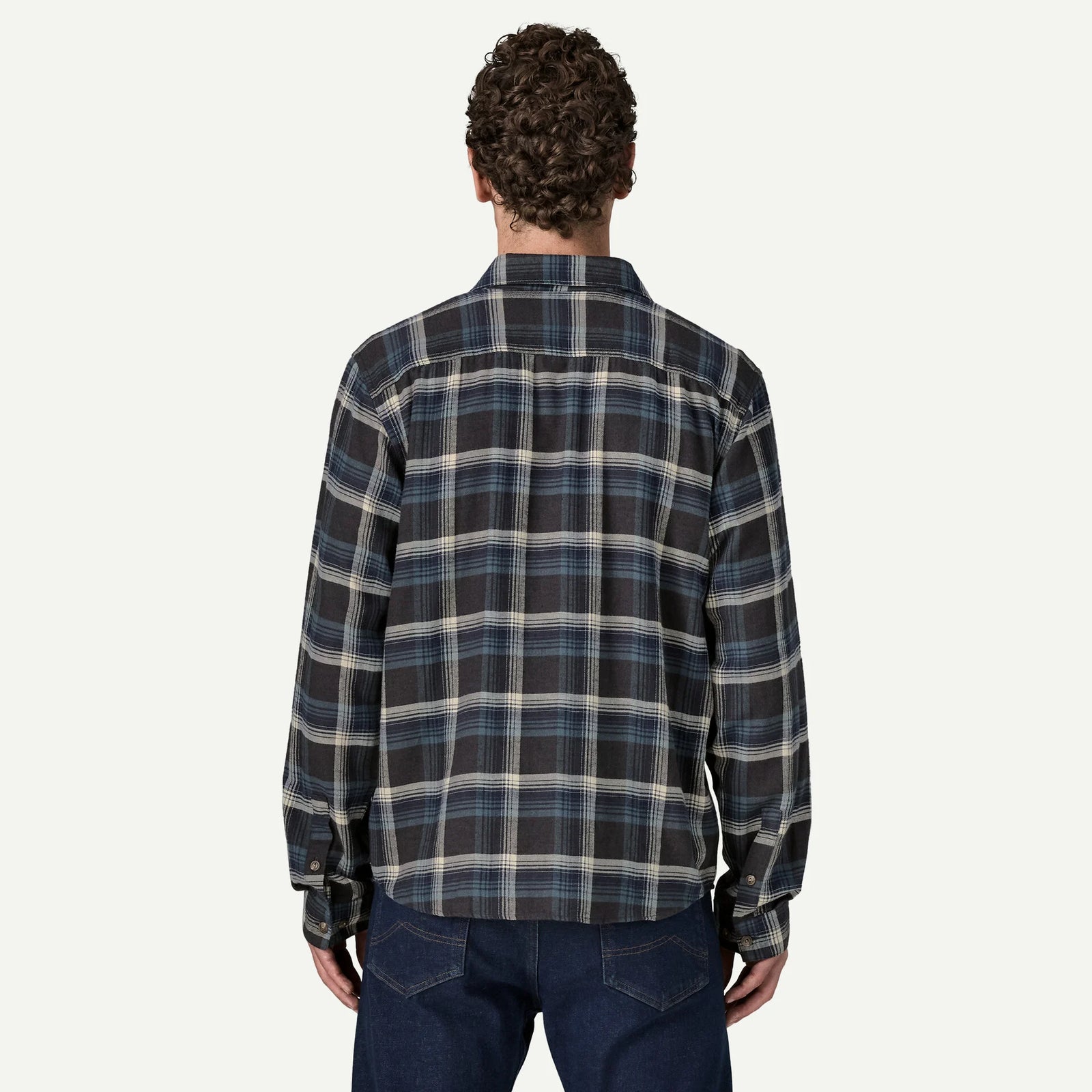 Patagonia M LS LW Fjord Flannel COZY CABIN INK BLACK