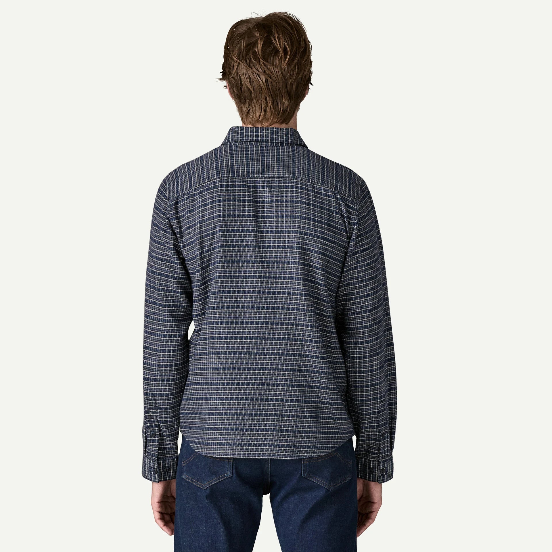 Patagonia M LW Fjord Flannel TRACKS SUNKEN BLUE