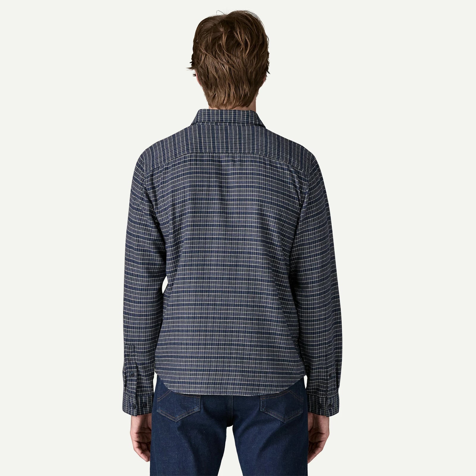 Patagonia M LW Fjord Flannel TRACKS SUNKEN BLUE