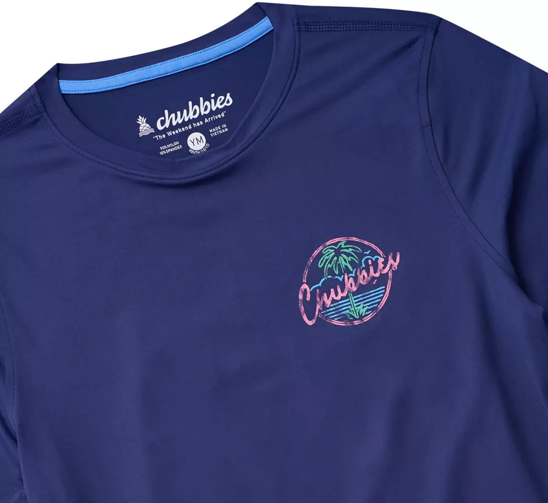 Chubbies Youth LS Sun Crew NIGHT NEVER SLEEPS NAVY