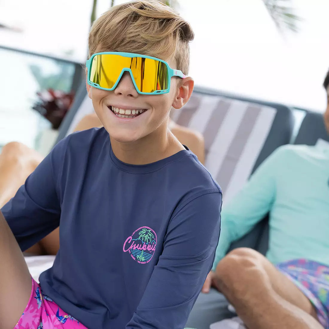 Chubbies Youth LS Sun Crew NIGHT NEVER SLEEPS NAVY
