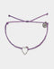 Pura Vida Sweetheart Stone Silver Bracelet LT PURPLE