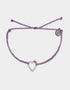 Pura Vida Sweetheart Stone Silver Bracelet LT PURPLE