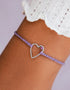 Pura Vida Sweetheart Stone Silver Bracelet LT PURPLE