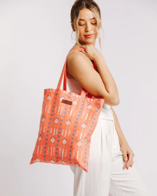 Sand Cloud Diamond Mudcloth Everyday Tote BURNT CO