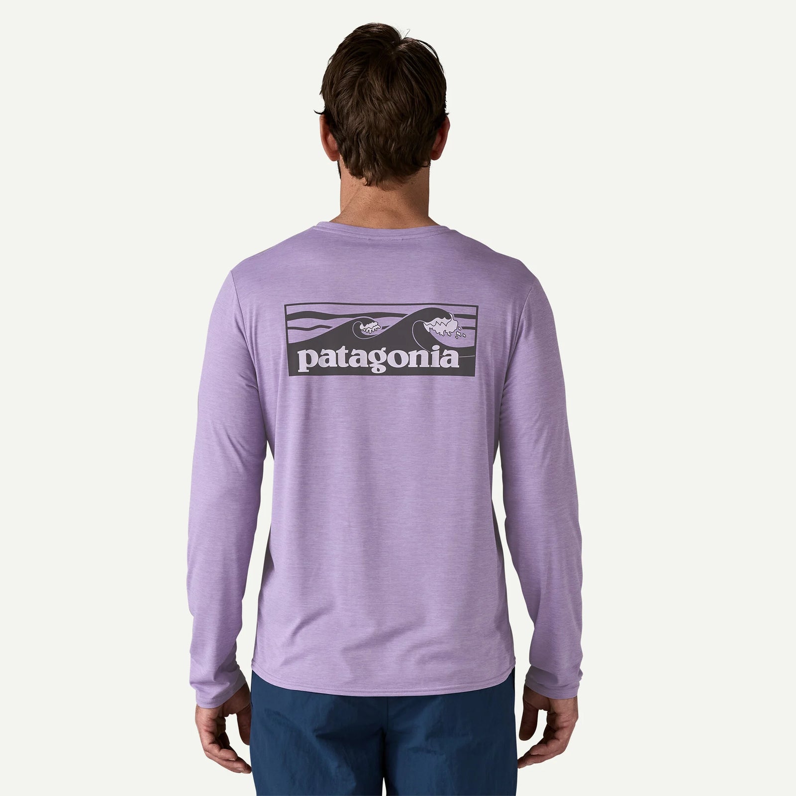 Patagonia M LS Cap Cool Daily Boardshort Logo CONCRETE PURPLE