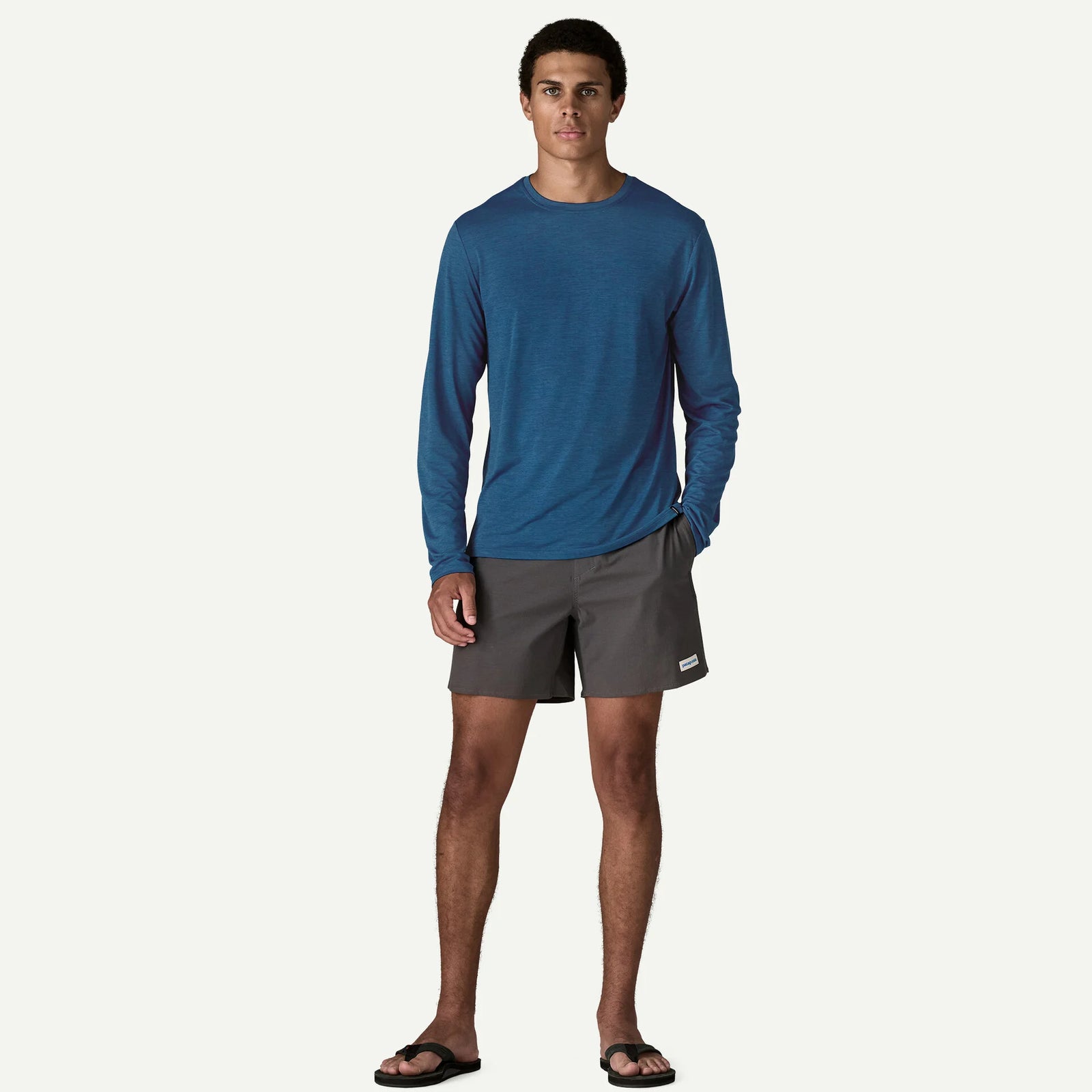 Patagonia M LS Cap Cool Daily CLEMENT BLUE: LIGHT CLEMENT BLUE X-DYE