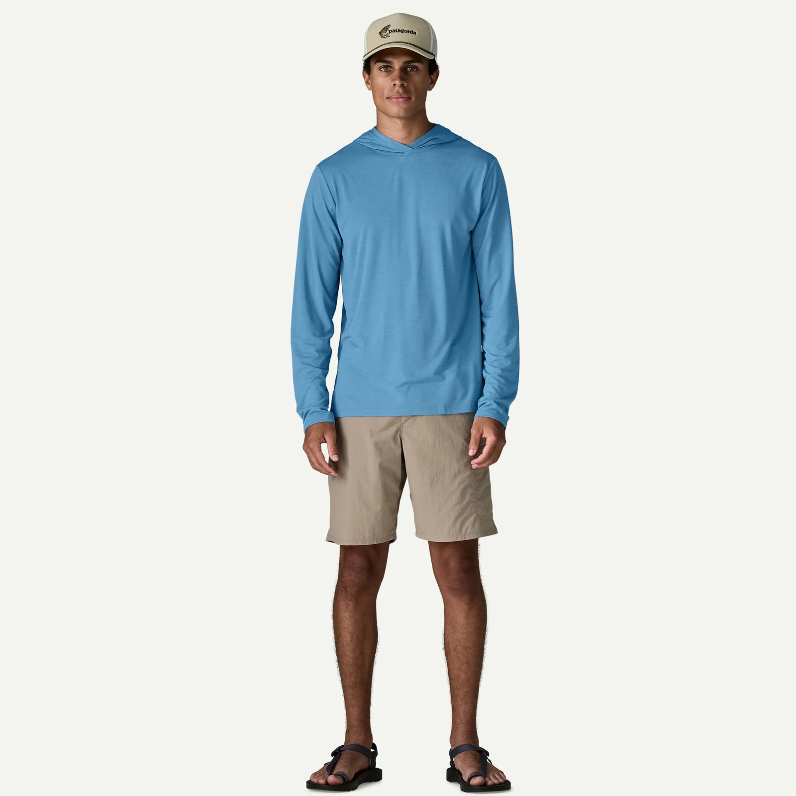 Patagonia M LS Cap Cool Daily Hoody SHORE BLUE