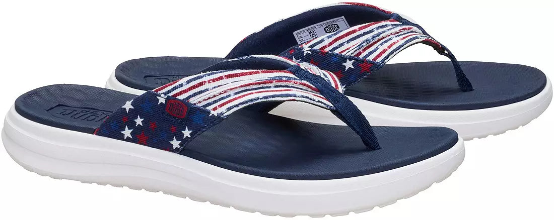 Hey Dude M Finn Americana Flip Flops NAVY BLAZER