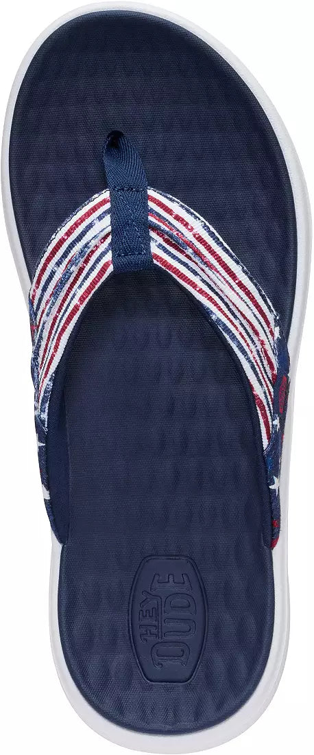 Hey Dude M Finn Americana Flip Flops NAVY BLAZER