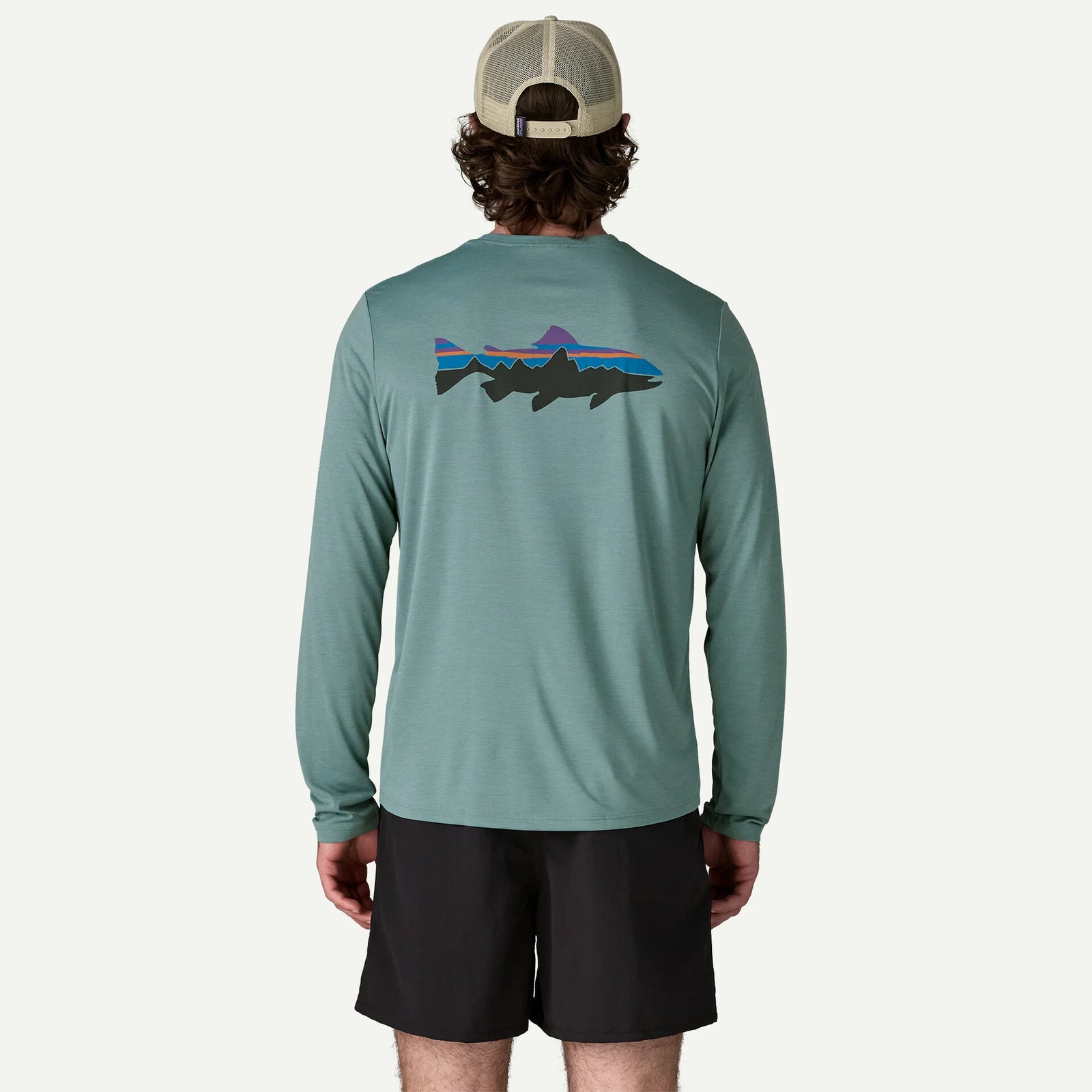 Patagonia M LS Cap Cool Daily BLUE SAGE: LIGHT BLUE SAGE X-DYE