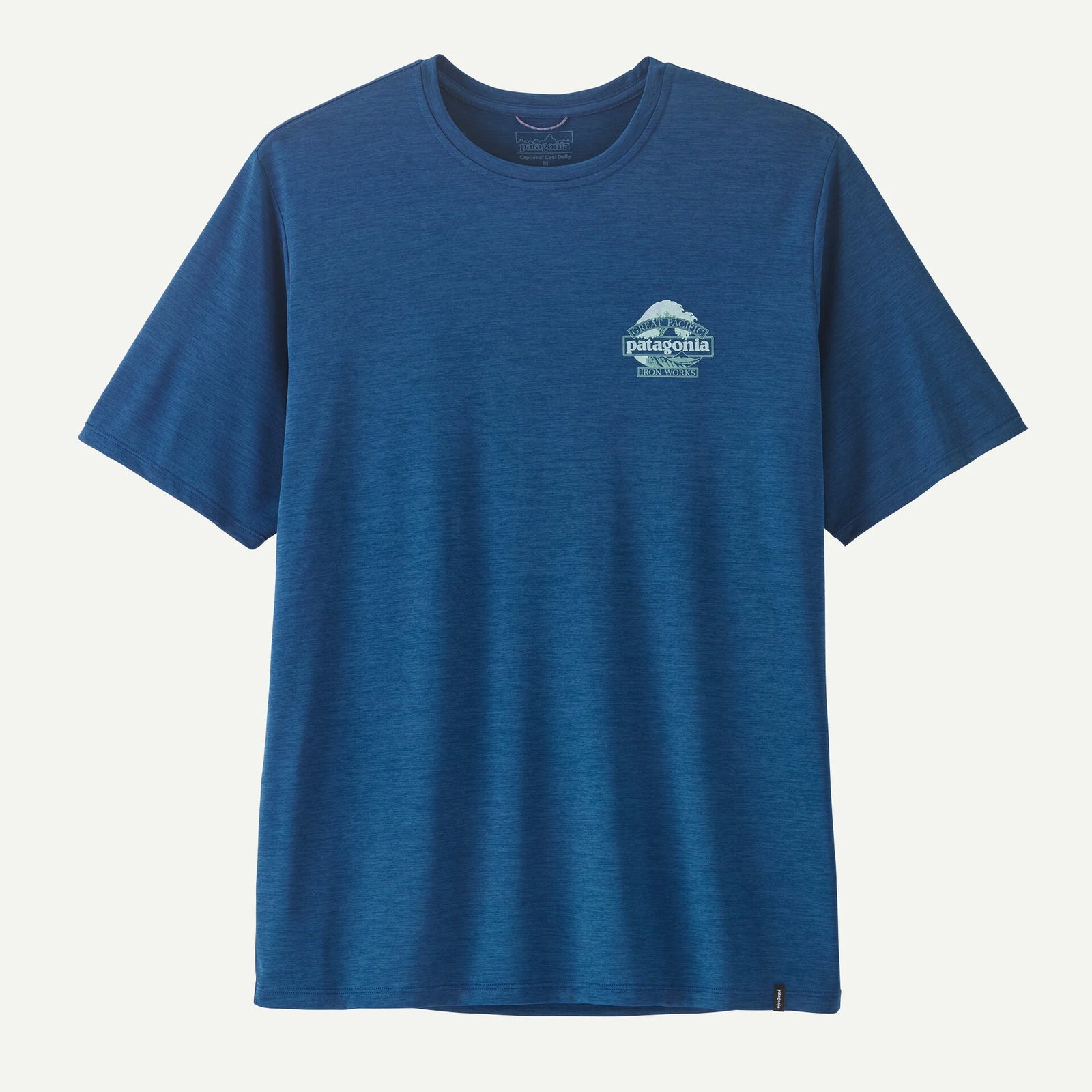 Patagonia M SS Cap Cool Daily Shirt GREAT WAVES CLEMENT BLUE