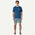 Patagonia M SS Cap Cool Daily Shirt GREAT WAVES CLEMENT BLUE
